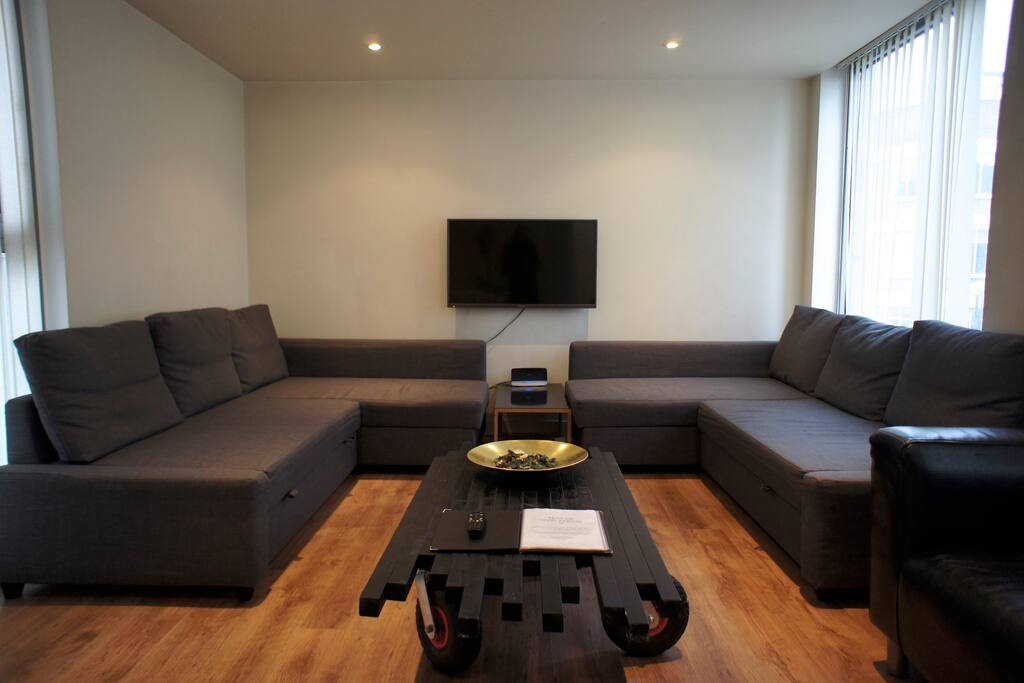 Here's the Living Room with Two Double Sofa Beds