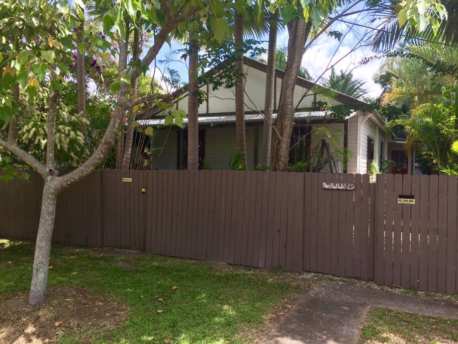 Private fenced yard