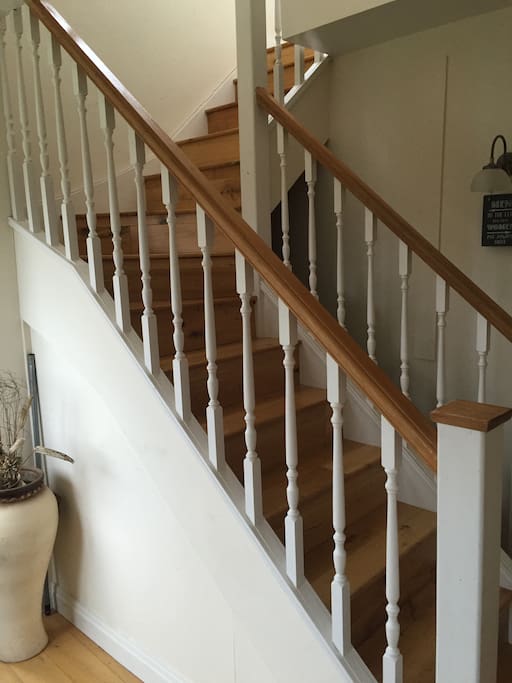 Separate stairs to the accommodation from the main family home.
