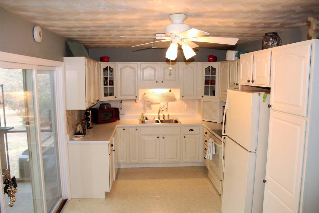 kitchen view and sunroom