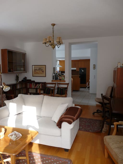 Looking from the lounge through to the kitchen.