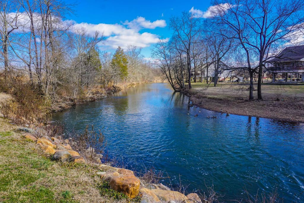 A 1 minute walk gets you to the beautiful West Prong of the Little Pigeon River. Grab a chair and relax by the river's edge. We are not on the river side, we are across the parking area.
