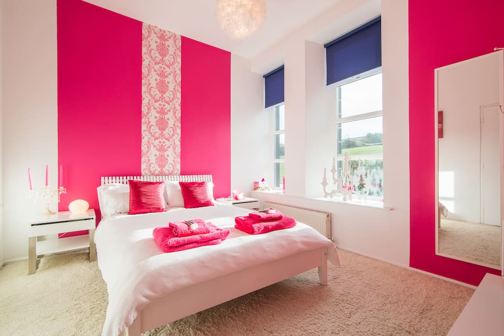 This is our pink room with lovely sunny views into the garden