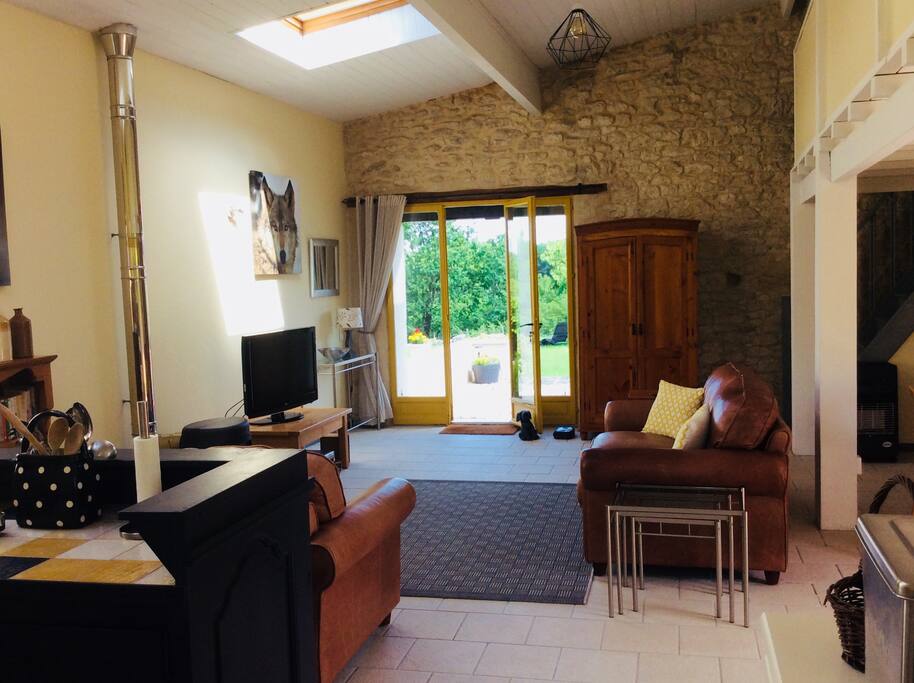 Spacious light and airy open plan lounge, kitchen, dining area