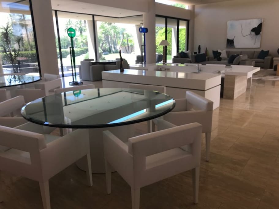 Living Room with center bar and views