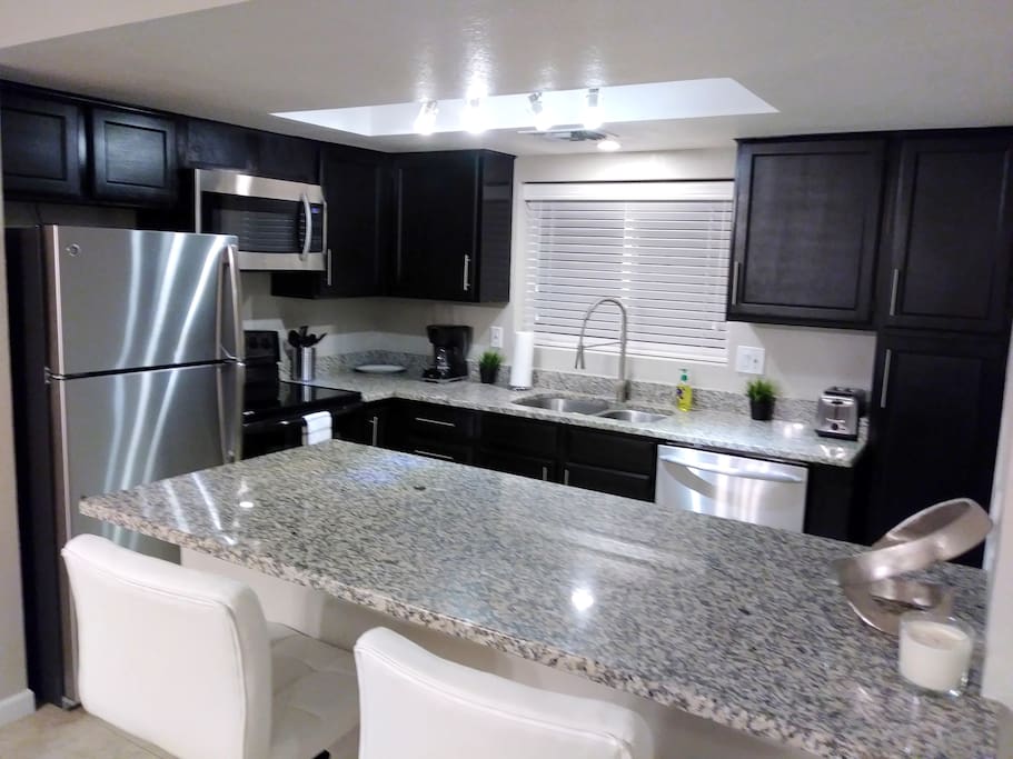 Remodeled Full Kitchen with Coffeemaker and Toaster