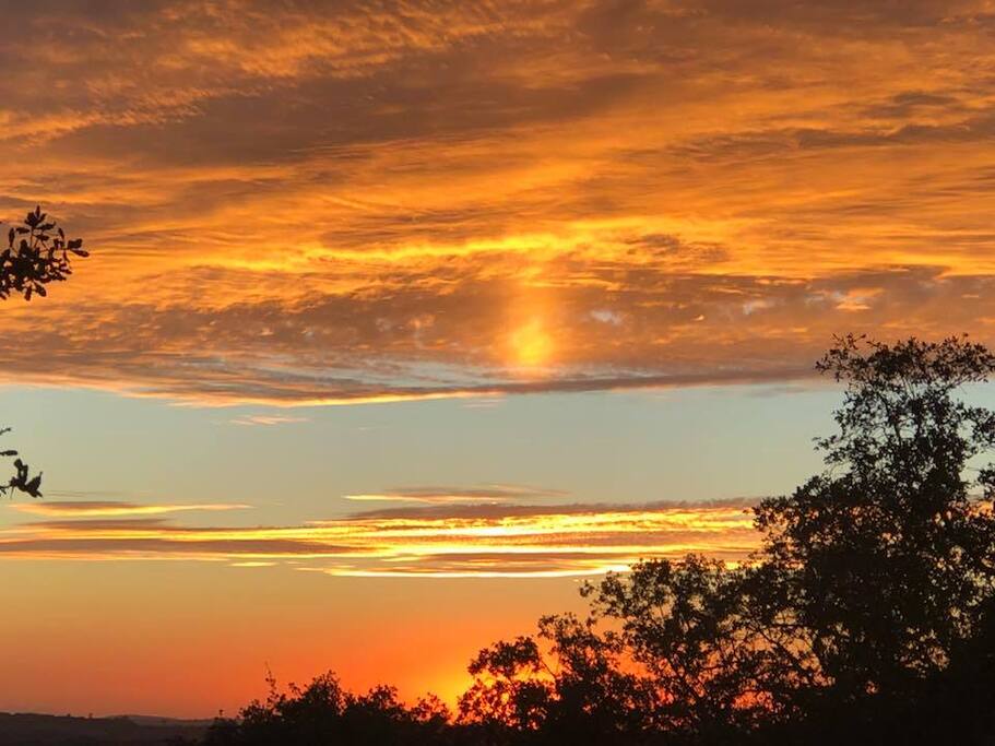 This is one of the best sunsets on the planet as seen from the Turret Sep 13, 2018. Fall Sunsets are a real gift to the Chateau. If you were to do nothing else but see them particularly in the fall, you will have a memory to forever last.