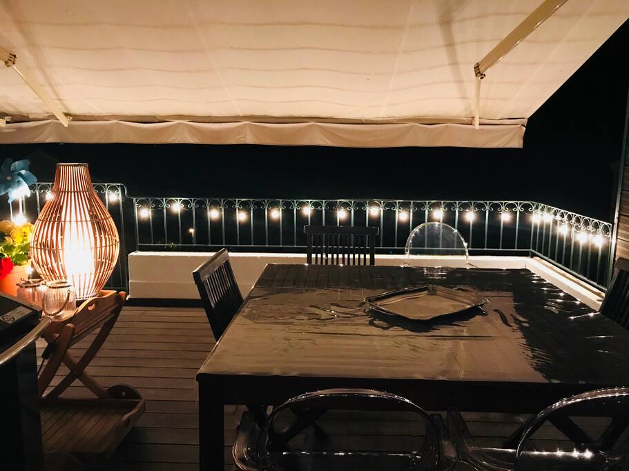 Terrasse très agréable la nuit