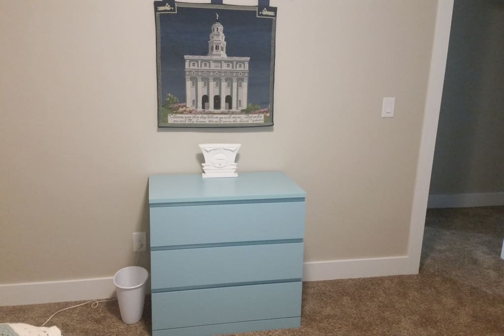 Dresser for your stuff and a large closet