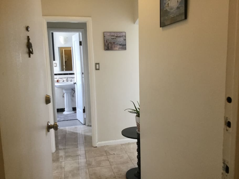 Stepping into the apartment