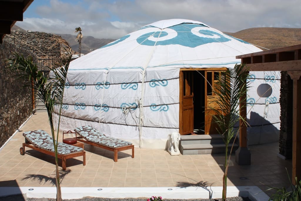Eco Yurt Royale the largest yurt at Finca De Arrieta with 10mt diameter