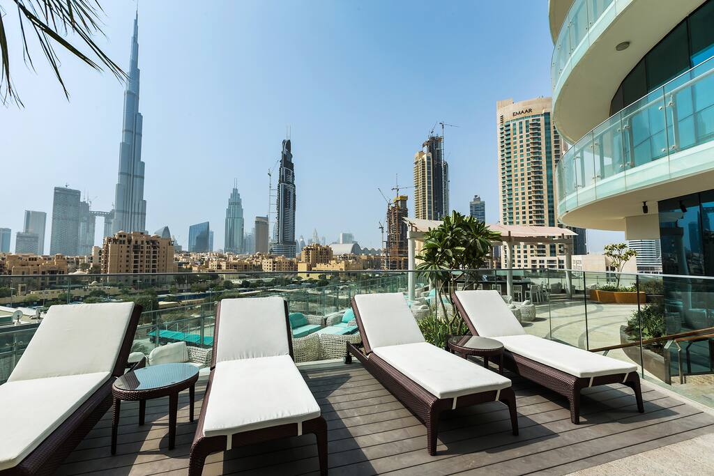 Sunbathe with the best Burj Khalifa view in sight