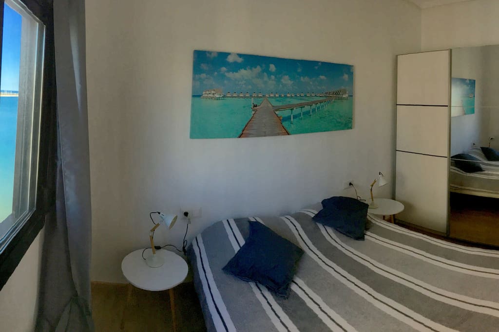 The main bedroom with two beds which can be attached into a double bed