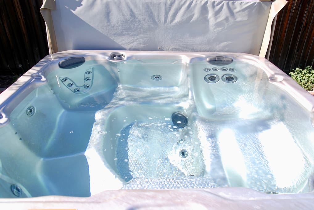 Relax and stargaze in the hot tub