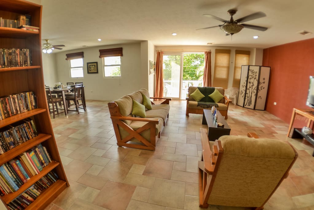 Living room with TV and DVD player