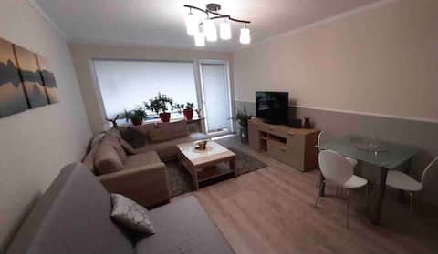 2-room apartment, downtown, balcony, parking place