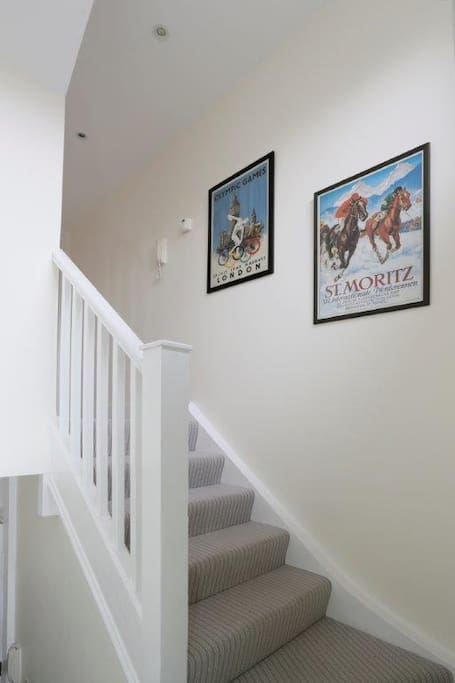 Stairs up to top floor bedroom