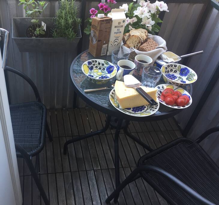 Breakfast on the balcony