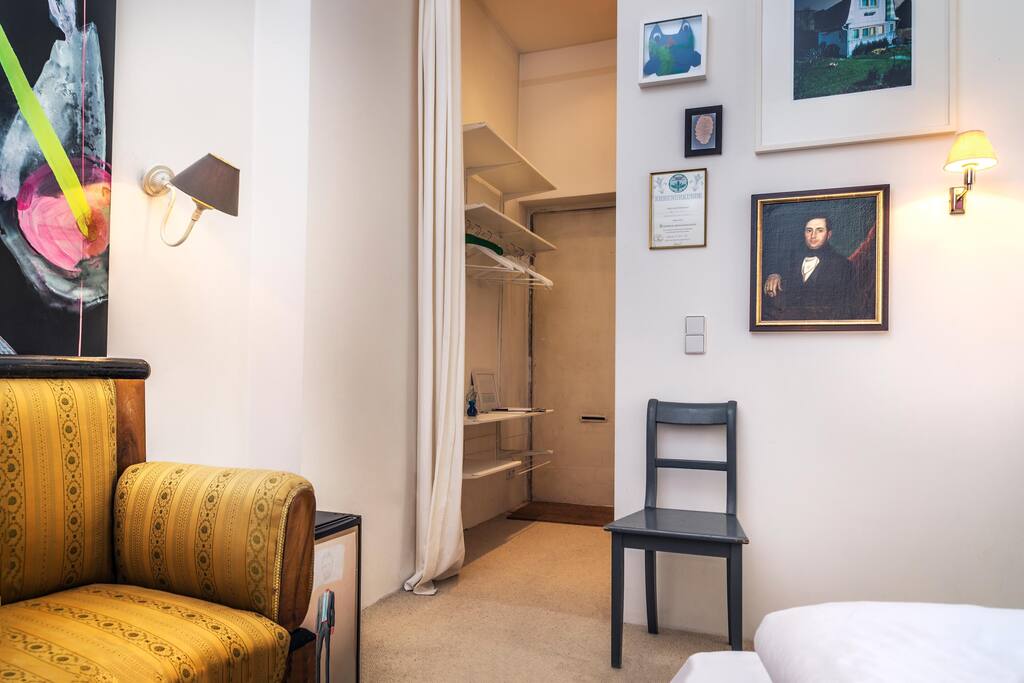 hallway / closet / mini fridge