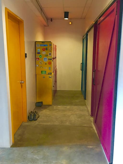 Hallway leading to the room.
