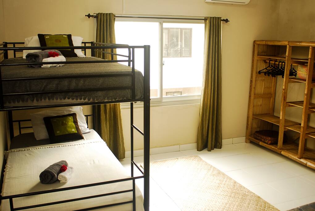 Mixed dormitory room with 4 bunk beds plus additional 2 beds available. Breakfast included.
Located closely to all the best surfing spots in south Bali.