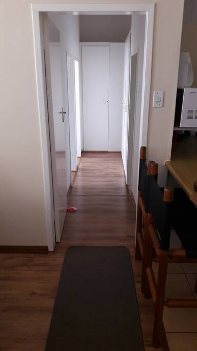 The view down the passage to the bedrooms