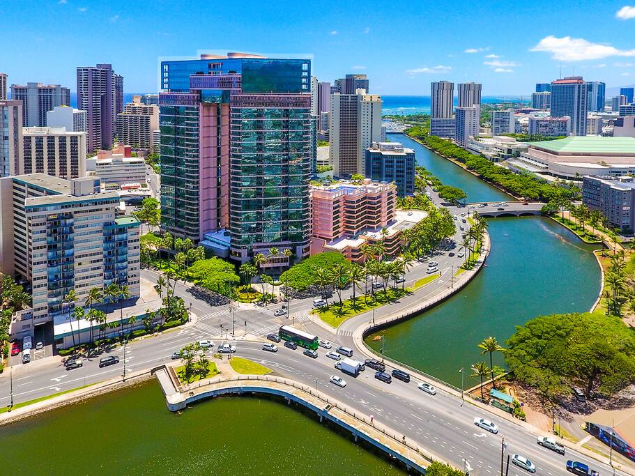 Waikiki landmark by the Canal.