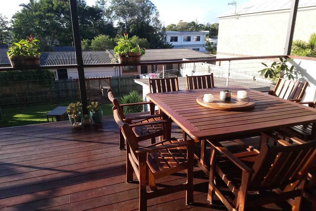 Outdoor deck seating area