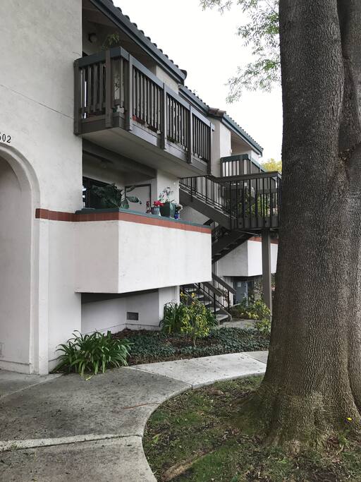 View from the walkway leading to the unit on the top floor
