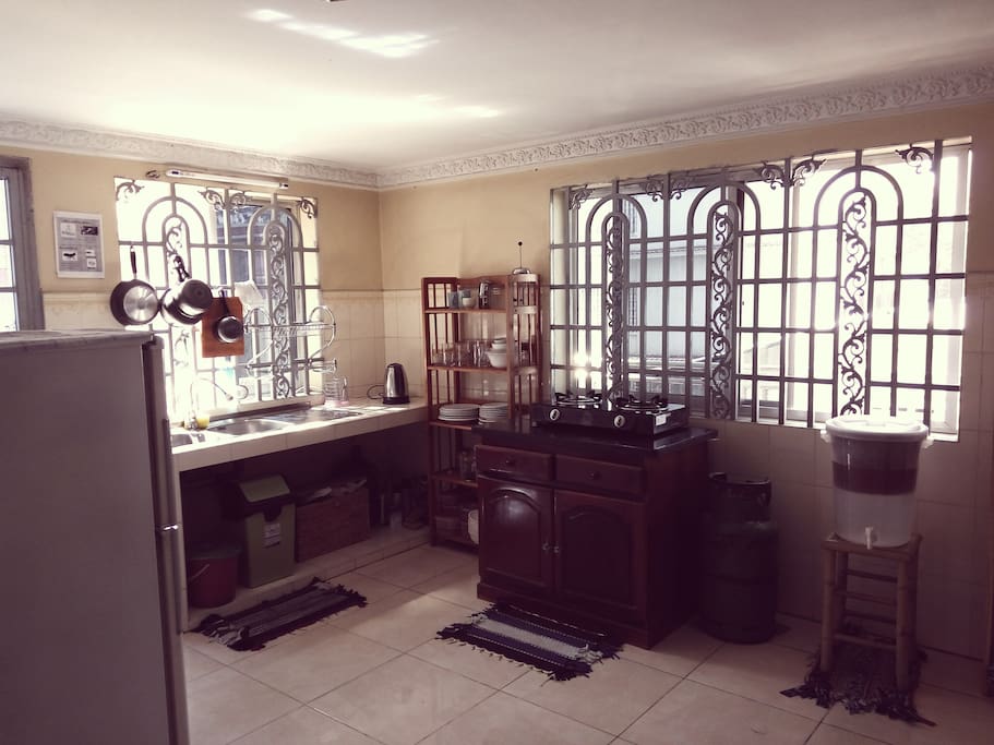Well-lit and well-equipped kitchen