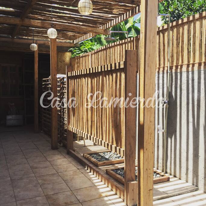Cool down or wash off some beach sand in our outdoor showers