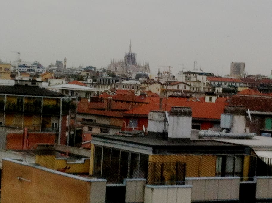 Skyline from the window (Milan's magnificent Gothic cathedral aka Duomo)
