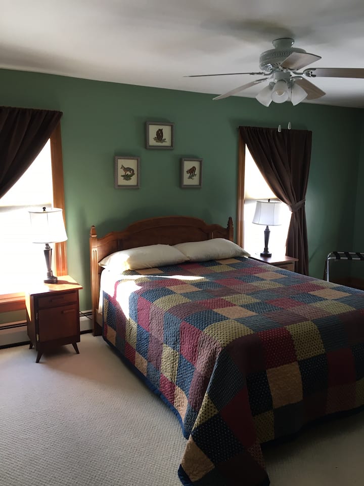 חדר שינה קדמי, מעוצב עם חיות בר בצפון אמריקה. חדר "הארץ"