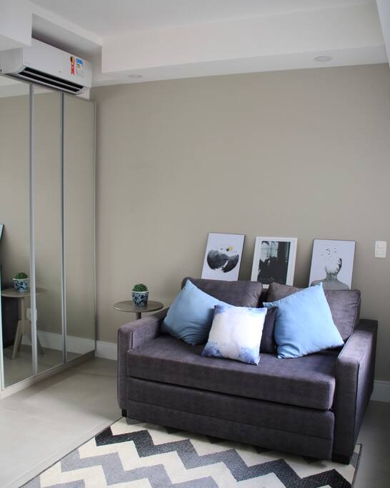 Sofa, wardrobe and A/C