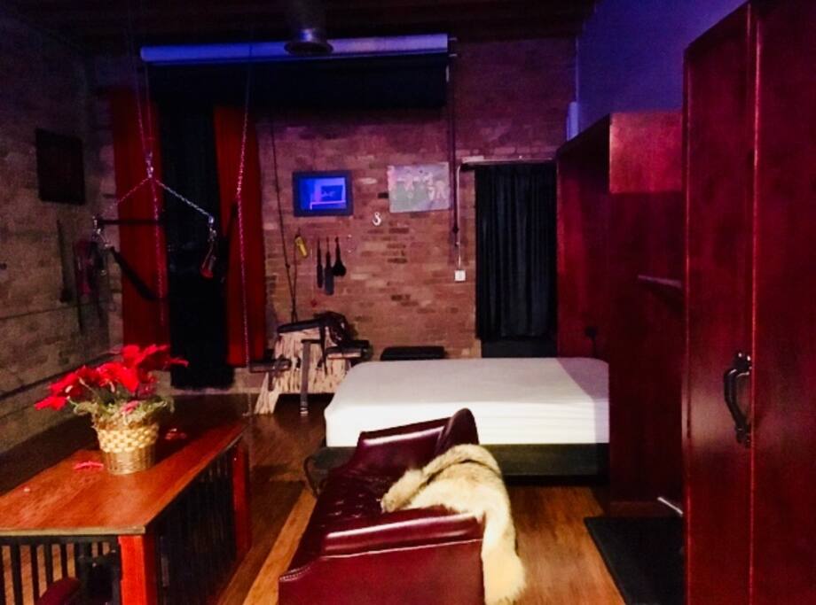 Murphy bed Down and ready for use.