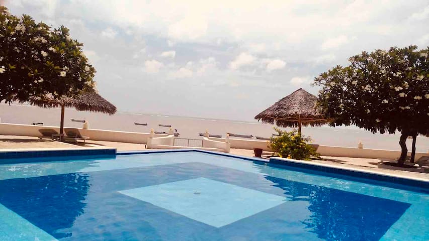 Beach front apt, pool + housekeeping+ wifi