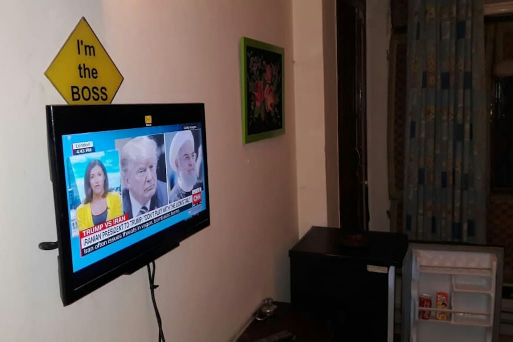All leading channels including CNN and BBC available.