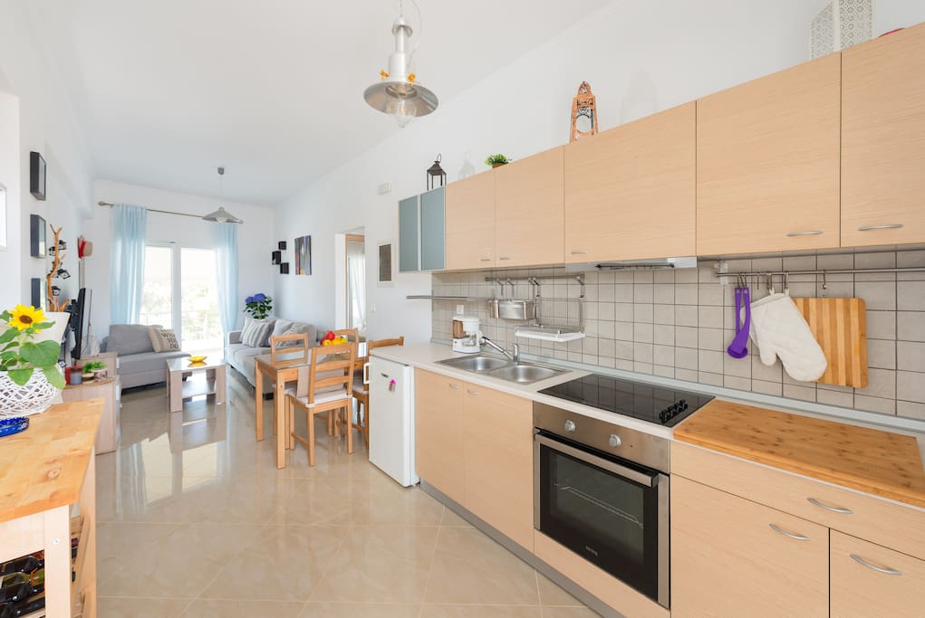 View of the kitchen and living room from the entrance