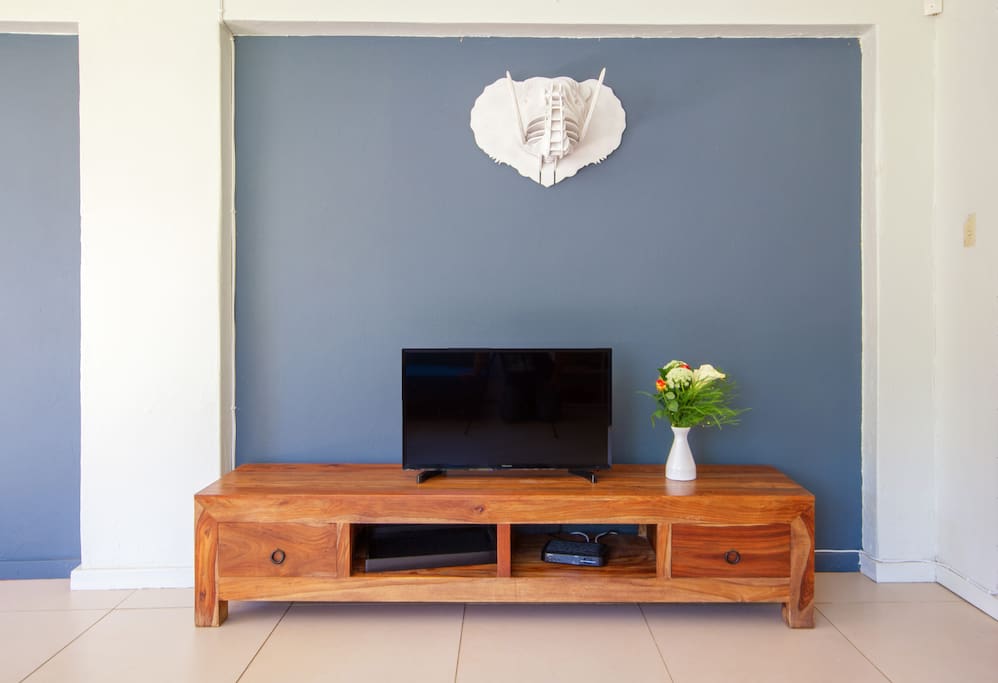 Gorgeous handmade African artwork. Television has access to full DSTV bouquet