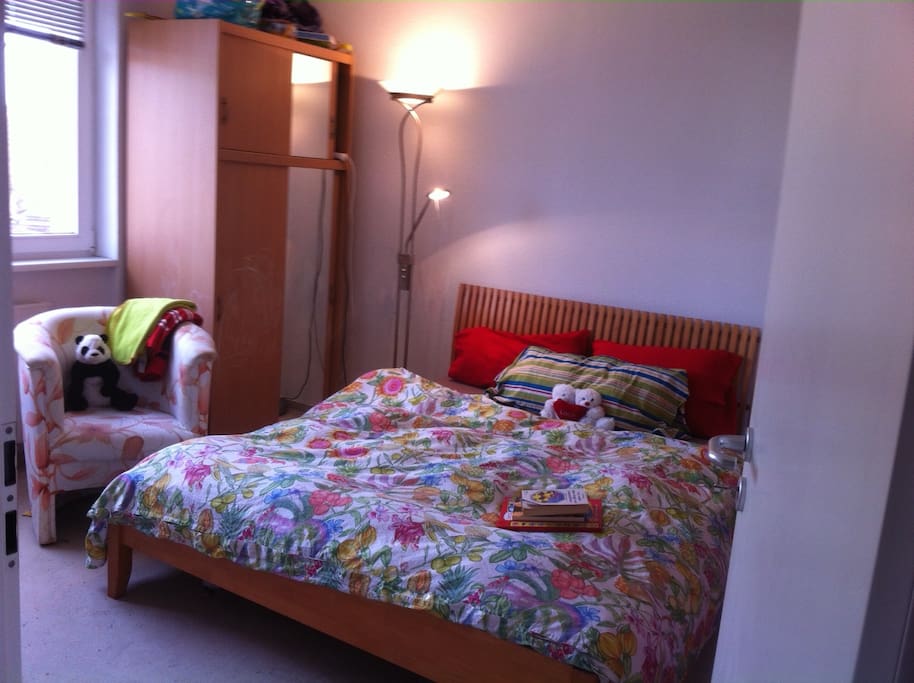 Bedroom with a large double bed
