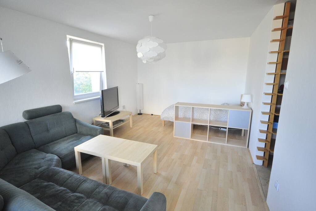 Living room with one bed