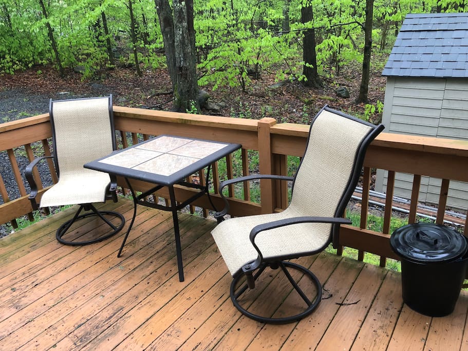 Enjoy some quiet time out front on the deck.