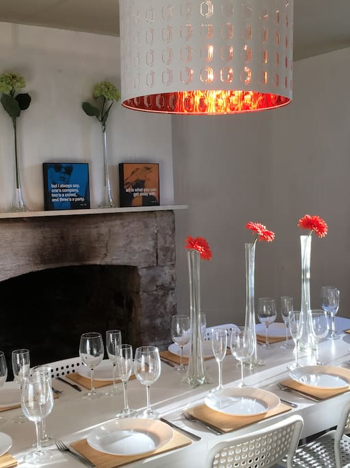 Table seating ten with open fireplace
Ask about menus, we'd be delighted to cater your party