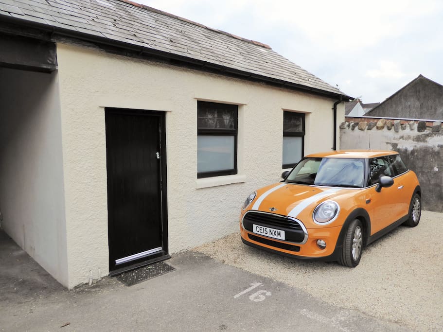 Secure off street car parking for one car is available, directly outside our Coach House accommodation.