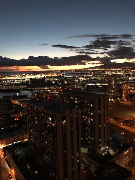 Balcony views at night!