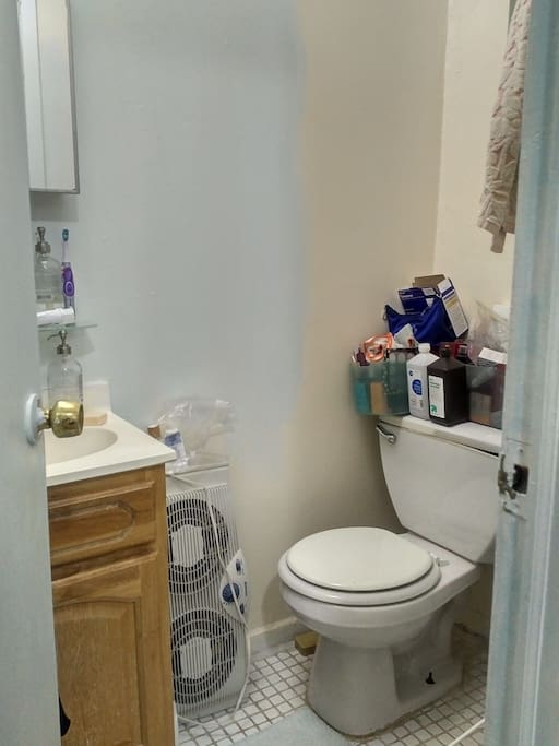 The bathroom - and yes I'm in the middle of painting it. :)