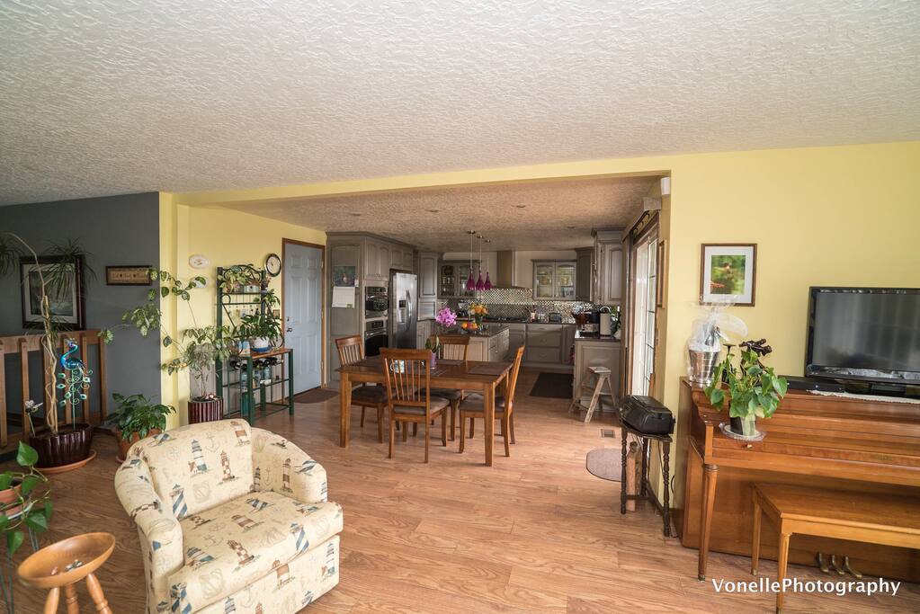 Living, dining and kitchen