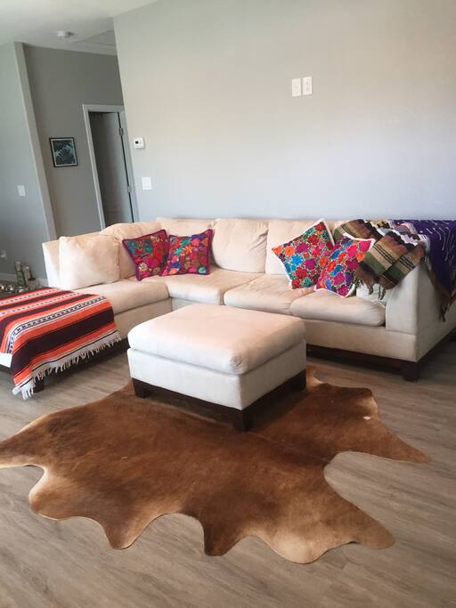 living room. The couch has w pull out bed!