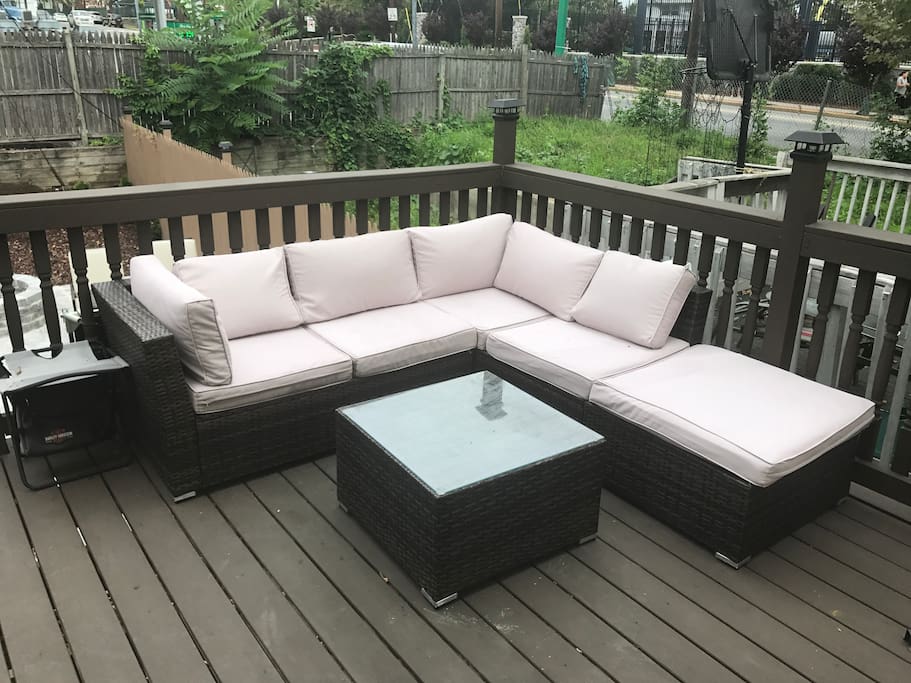 Backyard deck seating