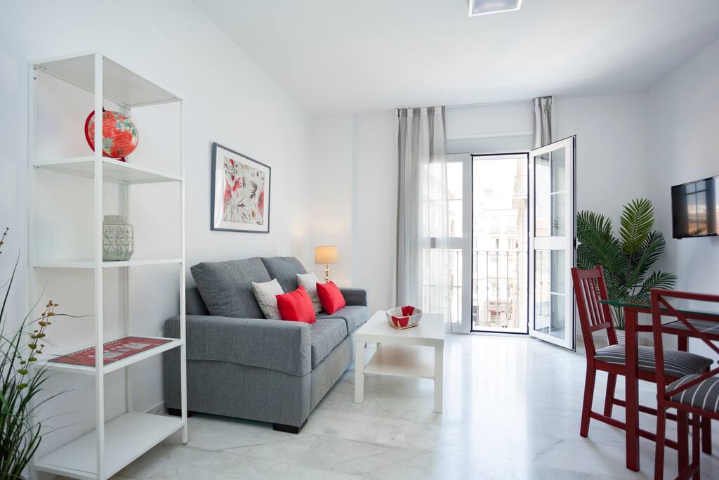 Living room with balcony